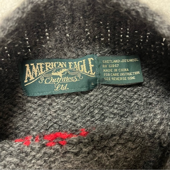 Men’s 90's Graphic Ski / Skier Wool Sweater - Sz L - Picture 6 of 7